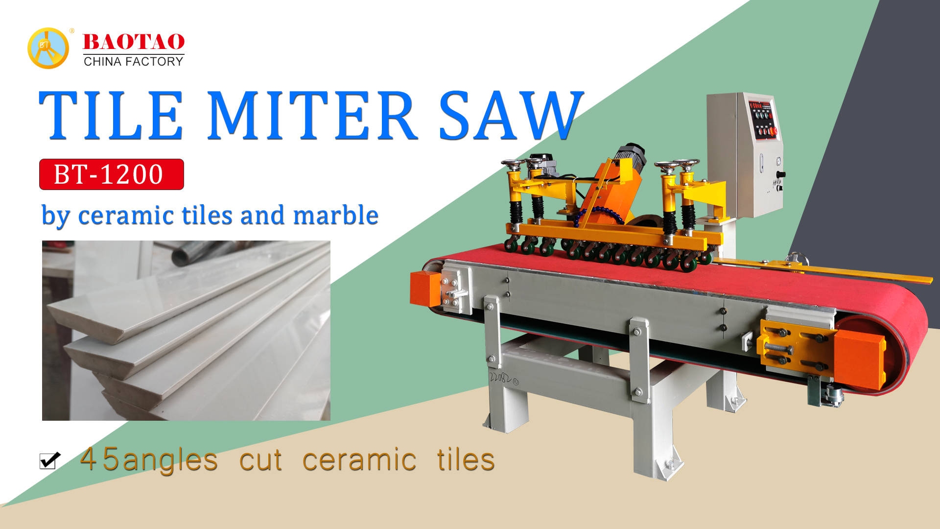 Automatic ceramic tile 45degree cutting machine 