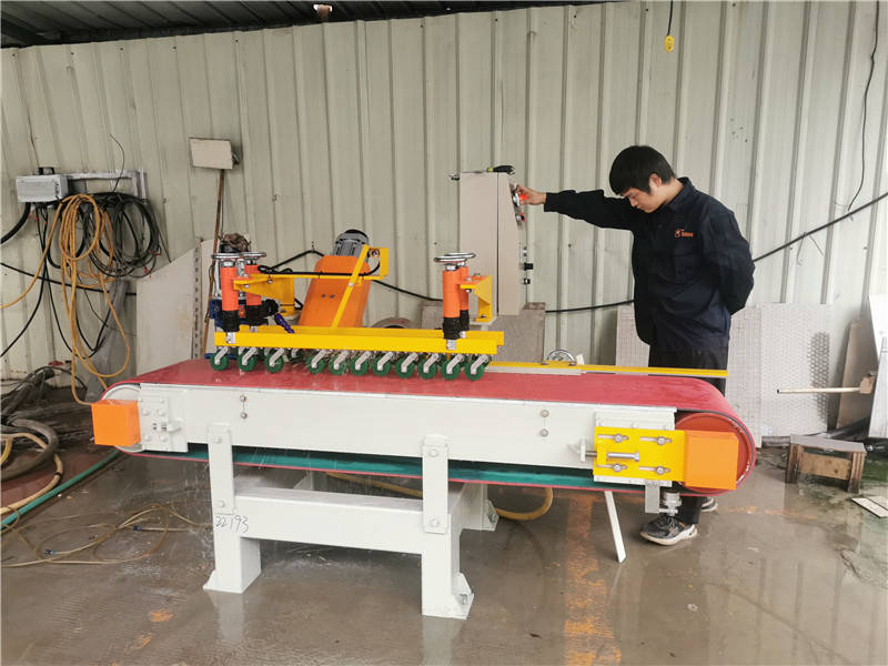 double head ceramic slab cutting and chamfering machine